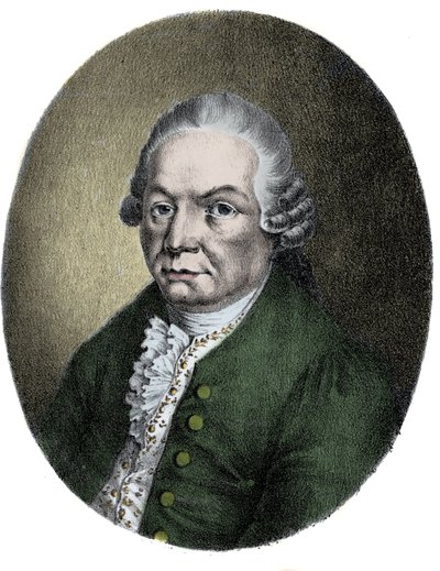 Portræt af den tyske komponist Carl Philipp Emanuel Bach (1714-1788). af Unknown artist