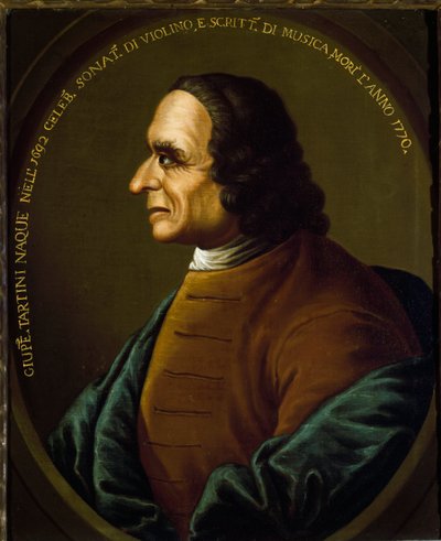 Portræt af den italienske komponist og violinist Giuseppe Tartini (1692-1770) Anonymt maleri fra det 18. århundrede. Bologna Civico Museo Bibliografico Musicale - Portræt af den italienske komponist og violinist Giuseppe Tartini (1692-1770). Anonym maling af Unknown artist