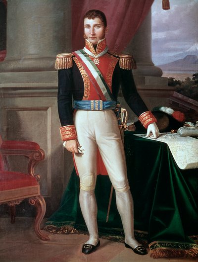 Portræt af den mexicanske kejser Agustin Iturbide (1783-1824) Anonymt maleri, ca. 1821 National Historical Museum, Chateau de Chapultepec Mexico af Unknown artist