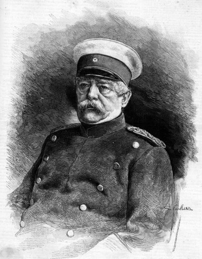Portræt af prinsen af Bismarck (1815 - 1898). af Unknown artist