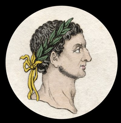 Portræt af den romerske kejser Othon (Marcus Othon Caesar Augustus) (32-69). Indgravering af det 19. århundrede. af Unknown artist