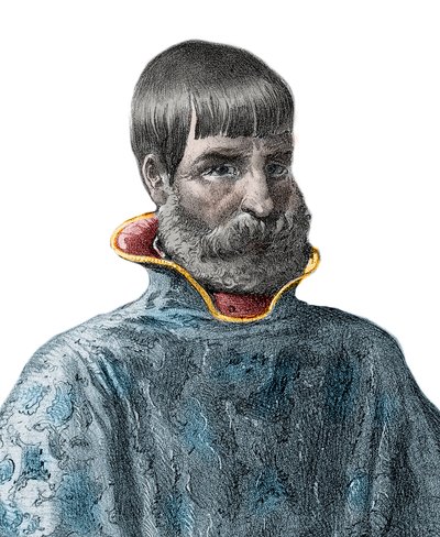 Portræt af den spanske conquistador Juan Ponce de Leon (1460-1521), Explorer af Florida - Portræt af Juan Ponce de Leon - spansk opdagelsesrejsende af Unknown artist