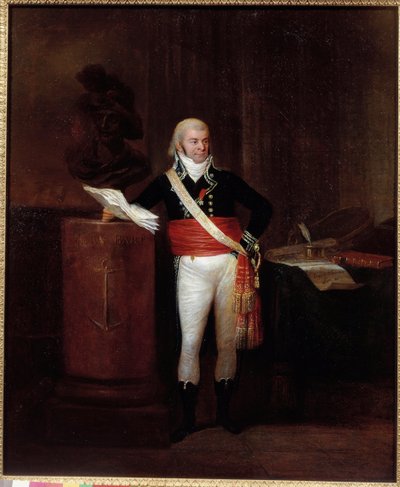 Portræt af borgeren Emmery, borgmester i Dunkerque kendetegnet ved Napoleon Bonaparte støtter busten af Jean Bart Anonymous maleri. 1700-tallet. Paris, Museum for Legion d