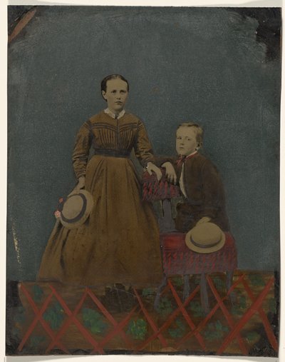 [Portræt af ung dreng og pige] af Unknown artist