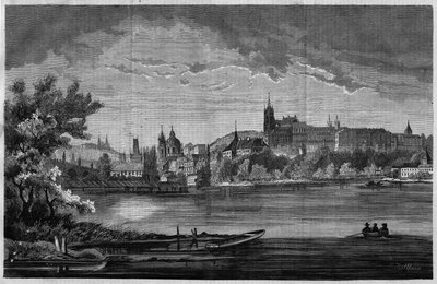 Prag, udsigt over kirkedistriktet Saint Nicholas de la Kleinseite og slotsdistriktet (Hradcany), som omfatter det kongelige palads, 3 kirker, et kloster og Saint Guy