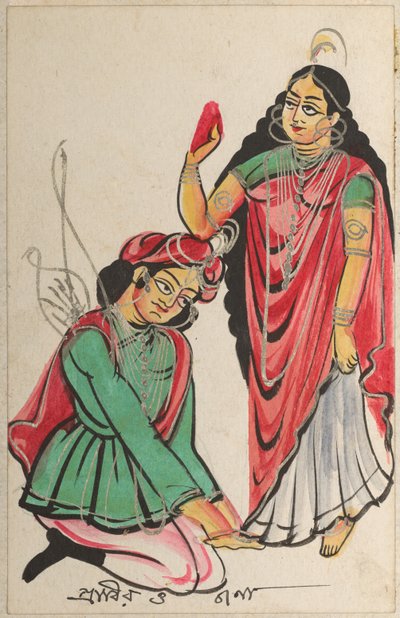 Pravira knælende ved Janas fødder af Unknown artist