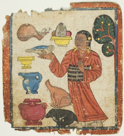 Præsentation af offergaver, fra et sæt indvielseskort (Tsakali) af Unknown artist