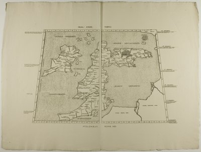 Prima Europe Tabula: Ptolemaeus Romae 1490 af Unknown artist