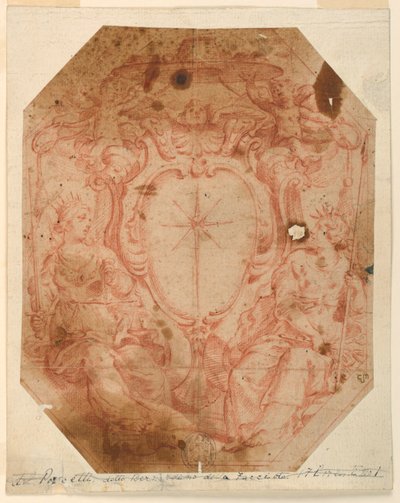 Projekt til en prælats våbenskjold af Unknown artist