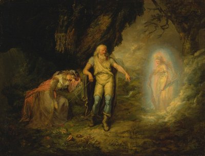Prospero, Miranda og Ariel, fra "The Tempest" af Unknown artist