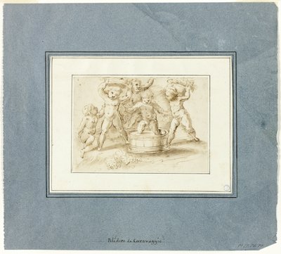 Putti laver vin af Unknown artist