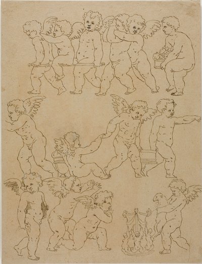 Putti udfører opgaver af Unknown artist