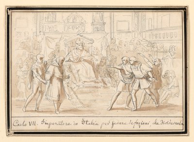 Forsoning af fjender i Italien af kejser Henrik VII af Unknown artist