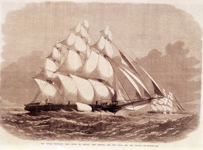 Regat mellem Ariel- og Taeping-klipperne i 1866. af Unknown artist