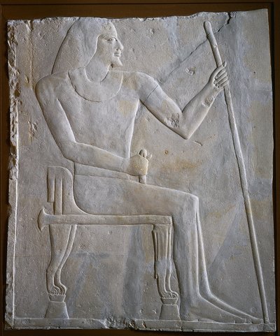 Relief af Nyankhnesut siddende af Unknown artist