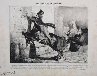 Regler for Jockey Club de Paris: Hvert medlem af Jockey Club skal have en Jockey og en hest... af Unknown artist
