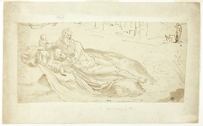 Tiberen med Romulus og Remus af Unknown artist