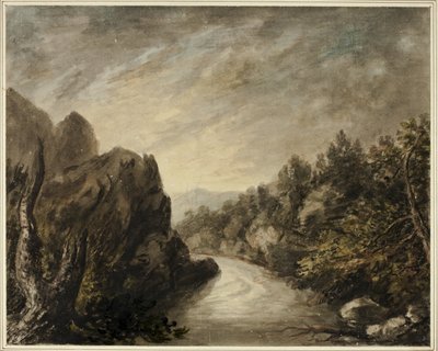 Flod i Rocky Valley af Unknown artist