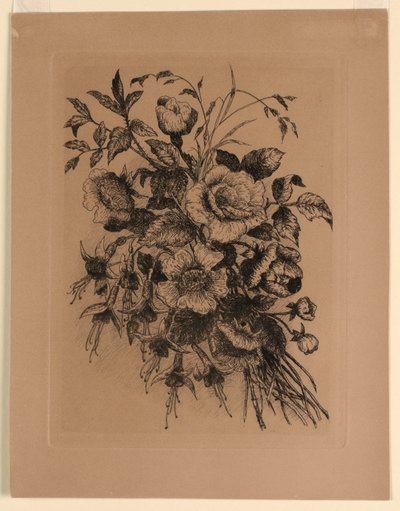Roser og Fuchsiaer af Unknown artist