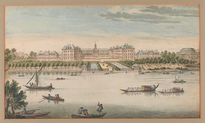Royal Hospital Chelsea, Udsigt fra floden, 1750 ca af Unknown