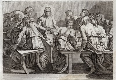 Royaumont Bibelen, Det Nye Testamente: Cene. Illustration af 1811. af Unknown artist