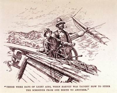 Rudyard Kipling: "Captains courageous", New York 1899 (gravering) af Unknown artist
