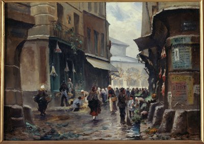 Rue Pirouette, ca. 1880, det nuværende 1. arrondissement, mellem 1875 og 1885 (maleri) af Unknown artist