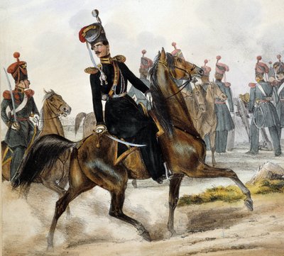 Russiske kosakker - tegning, deb. 19. århundrede af Unknown artist