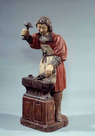 Sankt Crepins protektor for skomagere. Anonym skulptur polykrom træ af Unknown artist