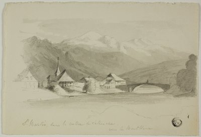Saint Martin, i Sallenche-dalen, ser mod Mont Blanc af Unknown artist