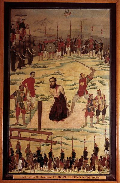 Saint Pierre Dumoulin Borie (Dumoulin-Borie) (1808-1838), katolsk missionær, martyr ved Tonkin i 1838. Anonymt maleri fra det 19. århundrede. Paris, jesuiter udenlandsk mission af Unknown artist