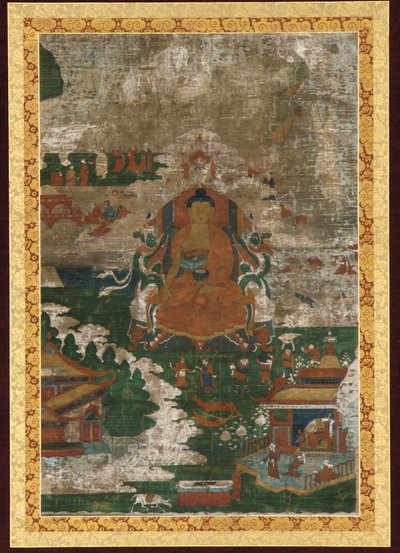 Sakyamuni tronede; og biografiske scener af Unknown artist
