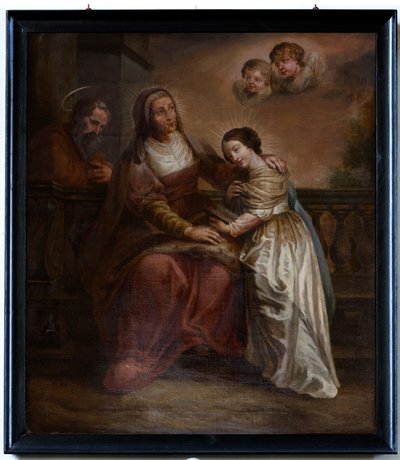 Schilderij, "Maria og hendes forældre" af Unknown artist