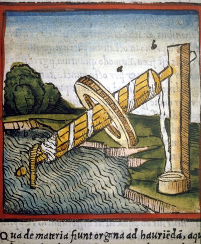 Arkimedes skrue i "" De architectura"" af Vitruva. 1630 af Unknown artist