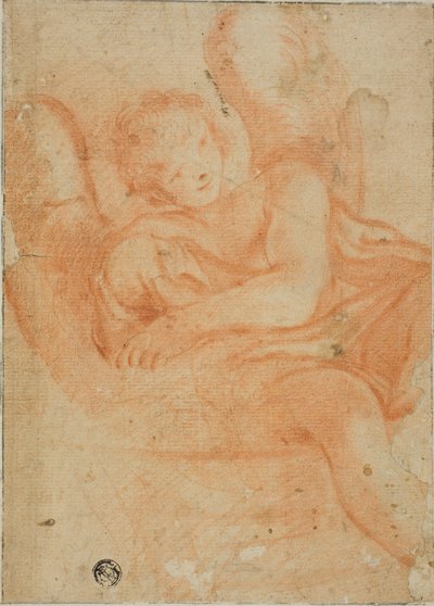 Siddende engel af Unknown artist