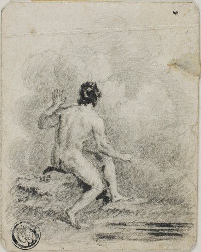 Siddende nøgen mand af Unknown artist