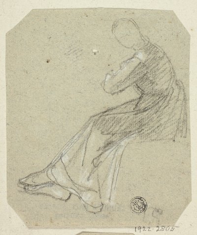 Siddende kvinde i profil af Unknown artist