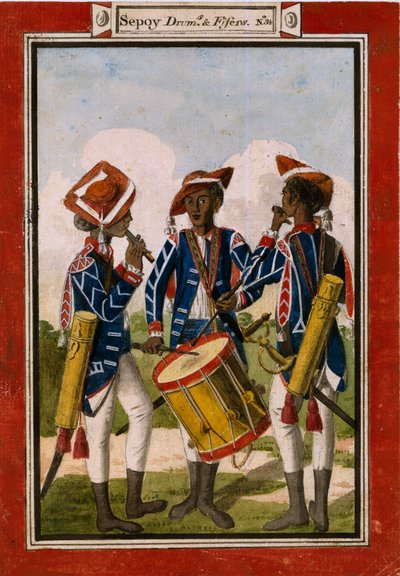 Sepoy trommer og fifers af Unknown artist
