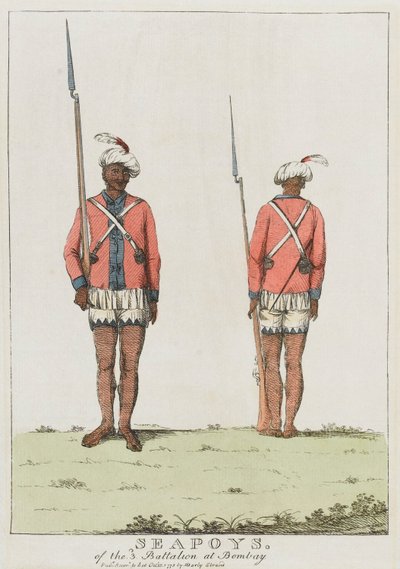 Sepoys fra 3. bataljon i Bombay af Unknown artist