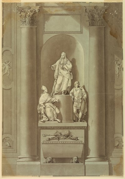 Gravmonumentet for de sidste tre Stuarts af Unknown artist