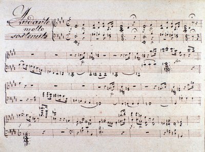 Nodehæfter fra De to dage, opera af Luigi Cherubini af Unknown artist