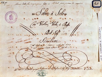 Nodeside for Salve Regina af Domenico Scarlatti af Unknown artist
