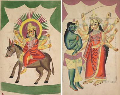 Sheetaladevi: Koppegudinden (recto); Durga (omvendt) af Unknown artist