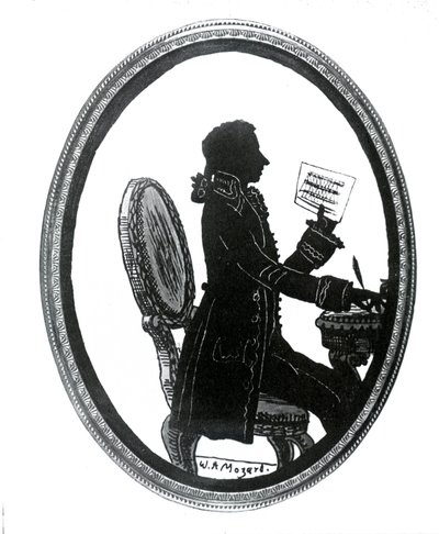 Silhuet af komponisten Wolfgang Amadeus Mozart (1756 - 1791). af Unknown artist