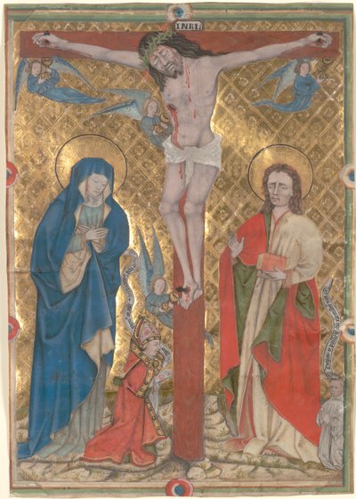 Enkelt blad fra et missal: Korsfæstelsen af Unknown artist