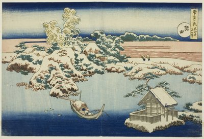 Sne på Sumida-floden, fra serien Sne, måne og blomster af Unknown artist