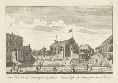 Sydøst udsigt over Kensington Church af Unknown artist