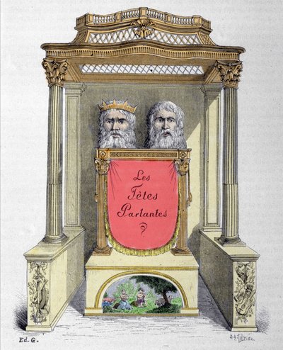 Talende hoveder, Abbe Micals automat af Unknown artist
