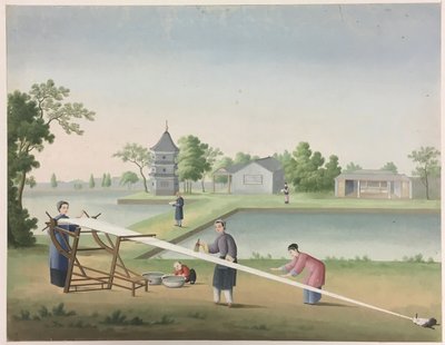 Spinding af stof, tilberedning af teblade, tilberedning af silke af Unknown artist