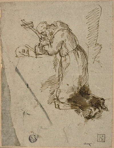 Sankt Frans af Assisi i bøn af Unknown artist
